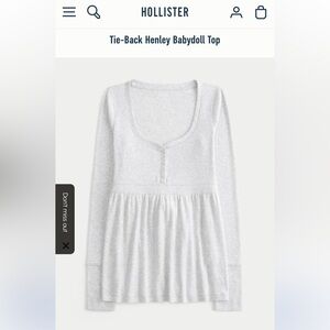 Hollister Light Gray Scoop Neck Babydoll Top